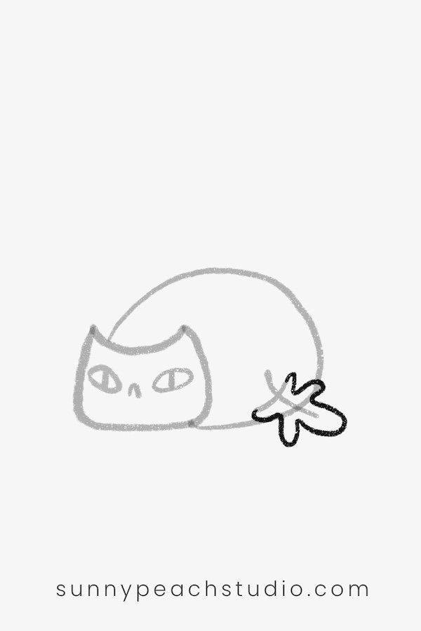 Adding a simple fall leaf beside the cat