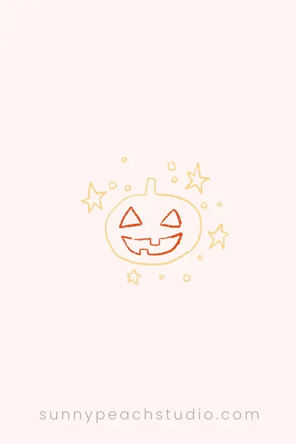 Simple jack-o-lantern face added to a pumpkin outline