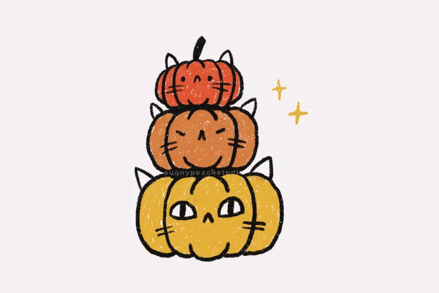 How to Draw Stacked Pumpkins – Easy Step-by-Step Tutorial